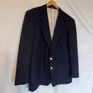 Mappelli‎ de Milano Men's 43 R Black Wool Blazer Gold Buttons